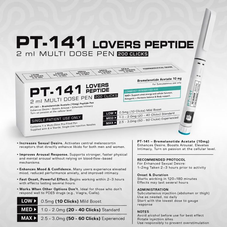PT-141 (Bremelanotide) 10mg 2ml Multi-Dose Pen (200 Clicks)